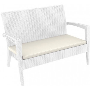 Диван пластиковый плетеный двухместный с подушкой Miami Lounge Sofa