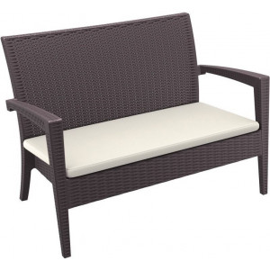 Диван пластиковый плетеный двухместный с подушкой Miami Lounge Sofa