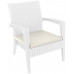 Кресло пластиковое плетеное с подушкой Miami Lounge Armchair