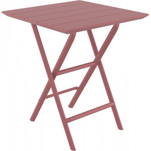 Стол пластиковый складной Helen Folding Table 60, марсала, 600х600х740 мм