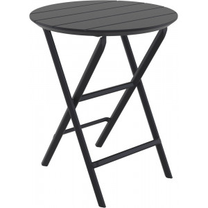 Стол пластиковый складной Helen Folding Table Ø60, черный, Ø600х740 мм
