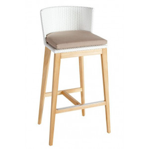 Стул плетеный барный с подушкой ARC Bar Stool