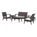 Диван пластиковый плетеный двухместный с подушкой Miami Lounge Sofa